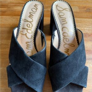 Sam Edelman Black Suede Mules